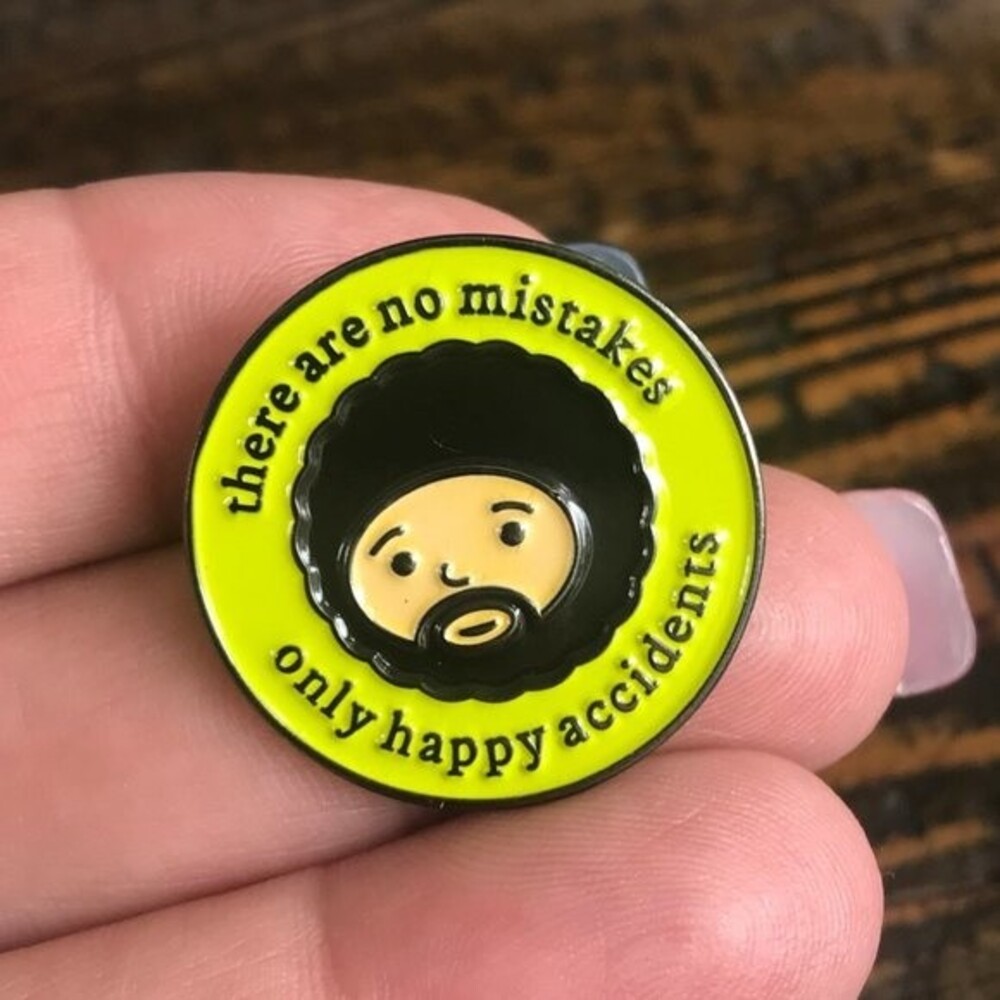 BOB ROSS THERE ARE NO MISTAKES - ONLY HAPPY ACCIDENTS Collectible Enamel Pin 745